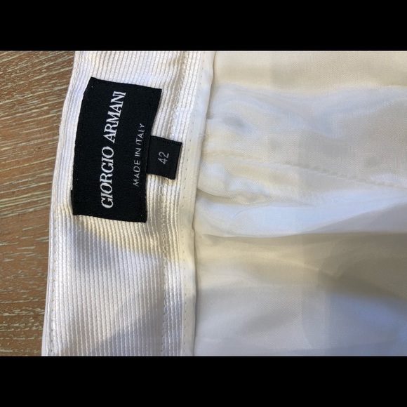 GIORGIO Armani Straight Leg High Waist Pants Cream lined size 42 - Picture 8 of 8